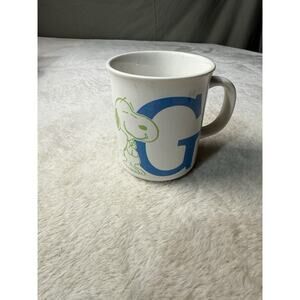 Vintage Snoopy Ceramic Mug United Feature Syndicate 1958 Letter G Initial Japan